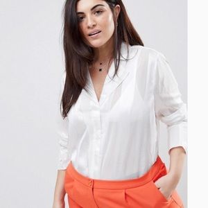 Asos Curve NWT satin stripe shirt